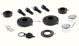 CALIPER DUST RUBBER BOLT AND CAP SET